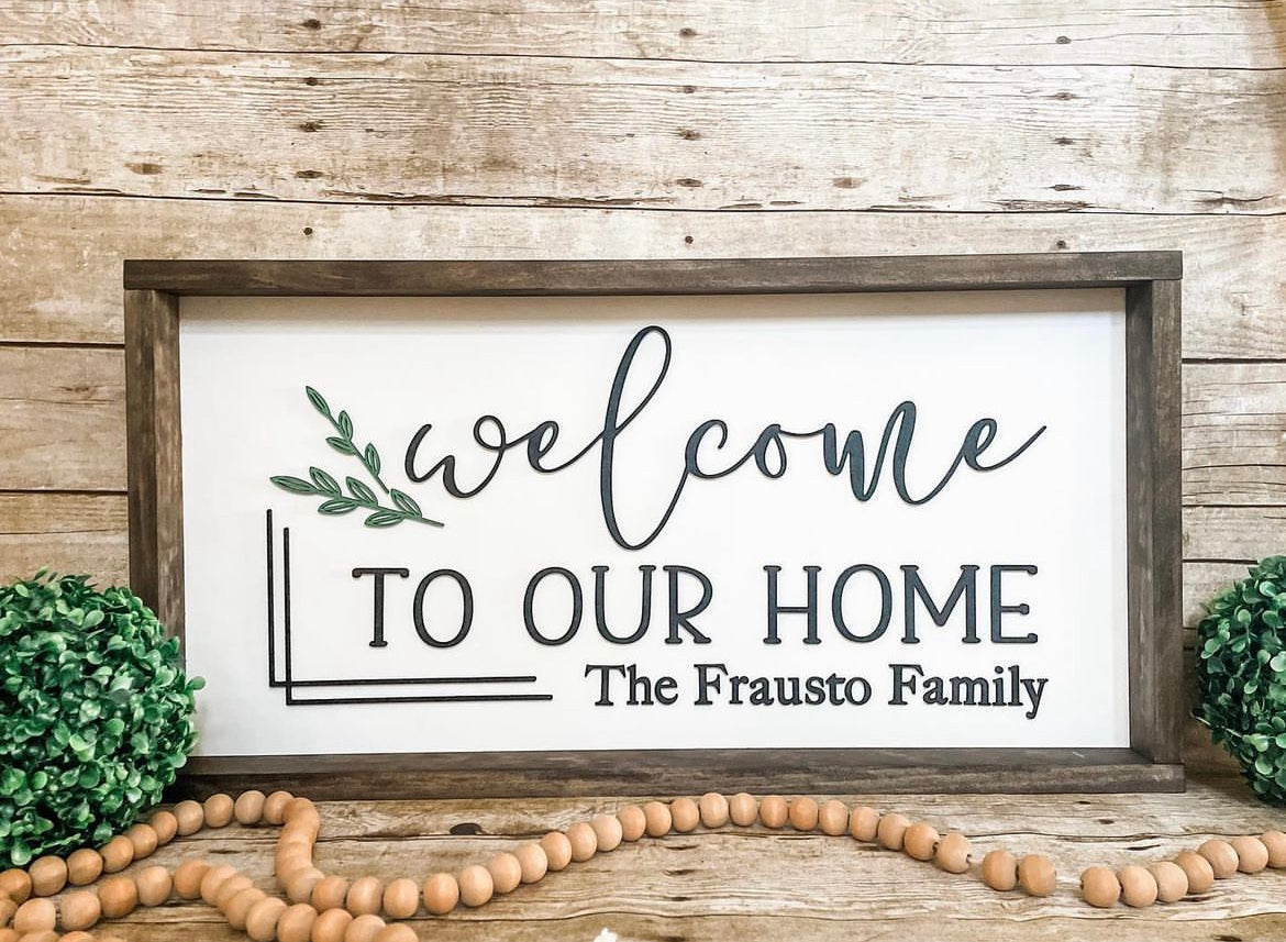 Welcome to our Home Sign
